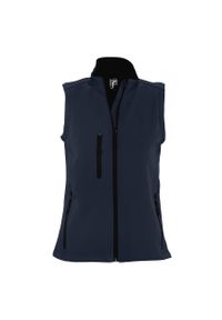 SOL'S - Damska Kurtka Rallye Soft Shell Bodywarmer. Kolor: niebieski. Materiał: tkanina, elastan, poliester, polar. Sport: turystyka piesza