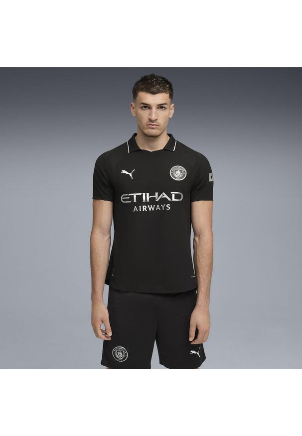 Puma - Męska koszulka wyjazdowa authentic Manchester City 25/26 PUMA Black. Kolor: czarny. Sport: piłka nożna