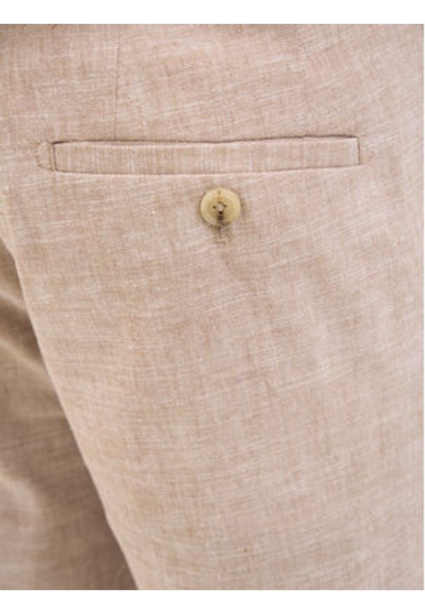 Jack & Jones - Jack&Jones Chinosy Riviera 12228724 Beżowy Slim Fit. Kolor: beżowy. Materiał: bawełna