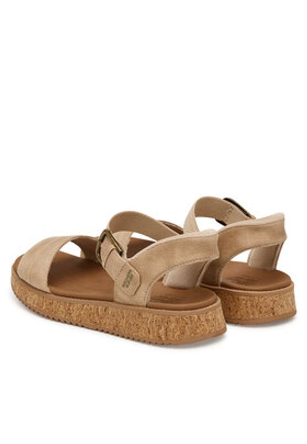 skechers - Skechers Sandały Bobs Sun Vibe 114423/NAT Beżowy. Kolor: beżowy. Materiał: skóra