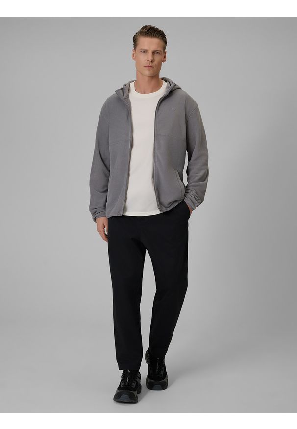 4f - 4F Polar regular z kapturem męski - szary L. Typ kołnierza: kaptur. Kolor: szary. Materiał: polar. Wzór: gładki. Sezon: zima. Sport: turystyka piesza, wspinaczka, snowboard, narciarstwo