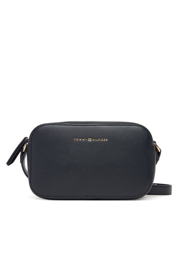 TOMMY HILFIGER - Tommy Hilfiger Torebka Th Logo Camera Bag AW0AW18115 Granatowy. Kolor: niebieski. Materiał: skórzane