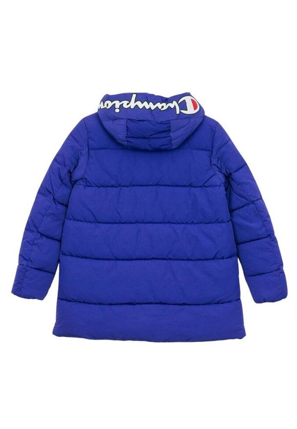 Kurtka zimowa damska Champion Hooded Jacket. Kolor: niebieski. Materiał: poliester. Sezon: zima. Sport: turystyka piesza