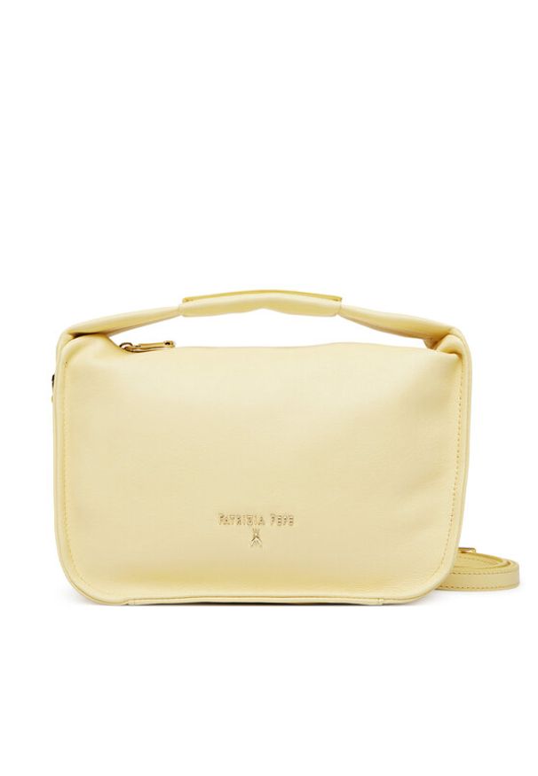 Patrizia Pepe Torebka 8B0316/L177-Y478 Żółty. Kolor: żółty. Materiał: skórzane