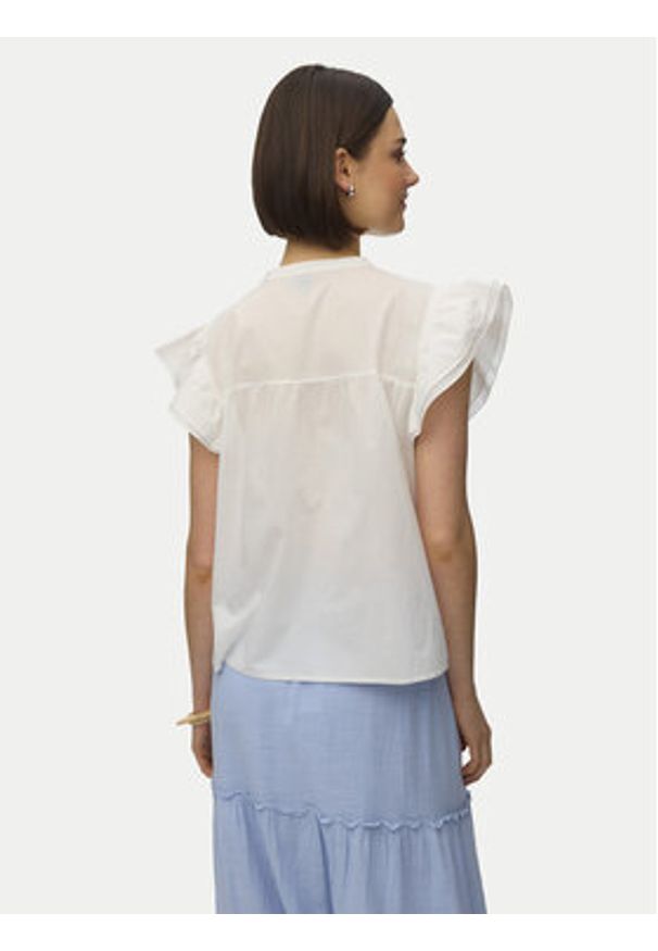 Vero Moda Bluzka Line 10347292 Biały Regular Fit. Kolor: biały. Materiał: bawełna