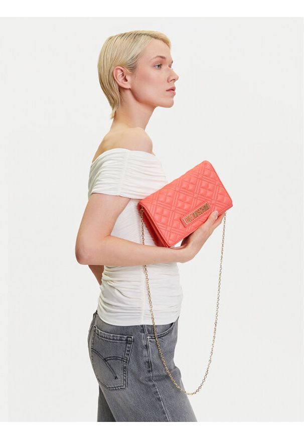 Love Moschino - LOVE MOSCHINO Torebka JC4079PP1MLA0464 Koralowy. Kolor: pomarańczowy. Materiał: skórzane