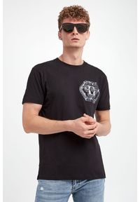 Philipp Plein - T-shirt męski PHILIPP PLEIN. Materiał: prążkowany. Długość rękawa: krótki rękaw. Długość: krótkie. Wzór: nadruk, aplikacja