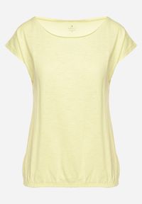 Born2be - Żółty Bawełniany T-shirt w Klasycznym Stylu Raliessa. Okazja: na co dzień. Kolor: żółty. Materiał: bawełna. Sezon: lato, wiosna. Styl: klasyczny