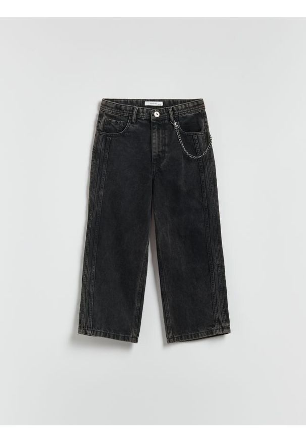 Reserved - Jeansy baggy - czarny. Kolor: czarny