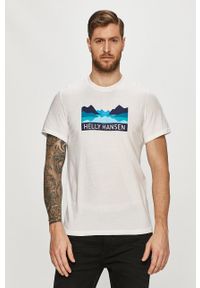 Helly Hansen - T-shirt. Kolor: biały. Wzór: nadruk