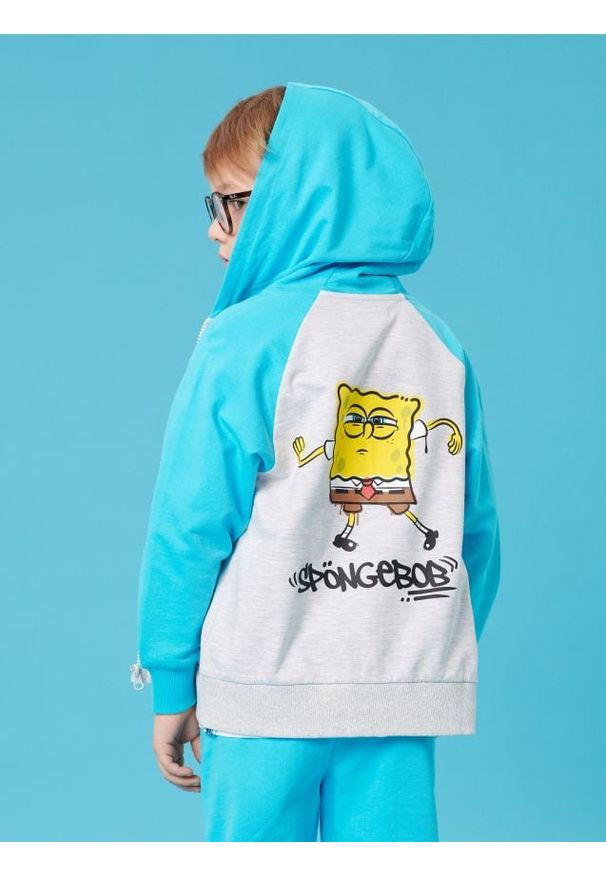 Sinsay - Rozpinana bluza z kapturem SpongeBob - szary. Typ kołnierza: kaptur. Kolor: szary