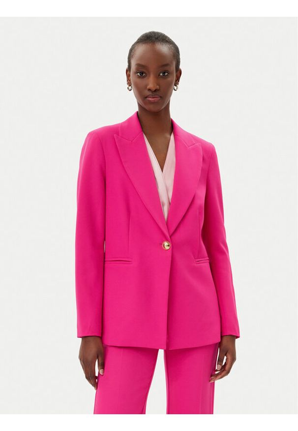 Maryley Marynarka 25EB187/M27/43AL Różowy Regular Fit. Kolor: różowy. Materiał: syntetyk