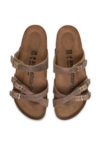 Birkenstock Klapki Franca 1015931 Brązowy. Kolor: brązowy. Materiał: nubuk, skóra #3