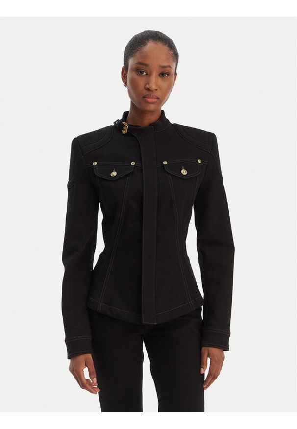 Versace Jeans Couture Kurtka jeansowa 80HAS458 DT037 Czarny Slim Fit. Kolor: czarny. Materiał: bawełna