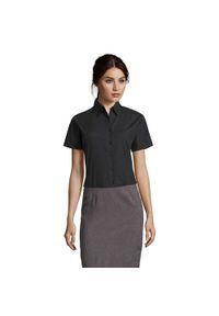 SOL'S - Damska Koszula Biznesowa Z Krótkim Rękawem Escape Poplin. Kolor: czarny. Długość rękawa: krótki rękaw. Długość: krótkie #1