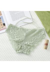 Intica - Figi koronkowe z paskami na co dzień i na specjalne okazje Milou. Kolor: zielony. Materiał: koronka. Wzór: paski, koronka