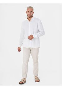 Brave Soul Koszula MSH-659PAXTON Biały Straight Fit. Kolor: biały. Materiał: bawełna