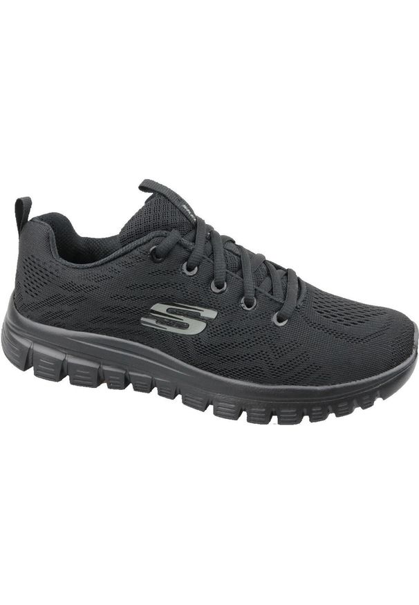 skechers - Adidasy Skechers Get Connected, Kobiety. Kolor: czarny. Materiał: materiał, tkanina, syntetyk. Sport: turystyka piesza