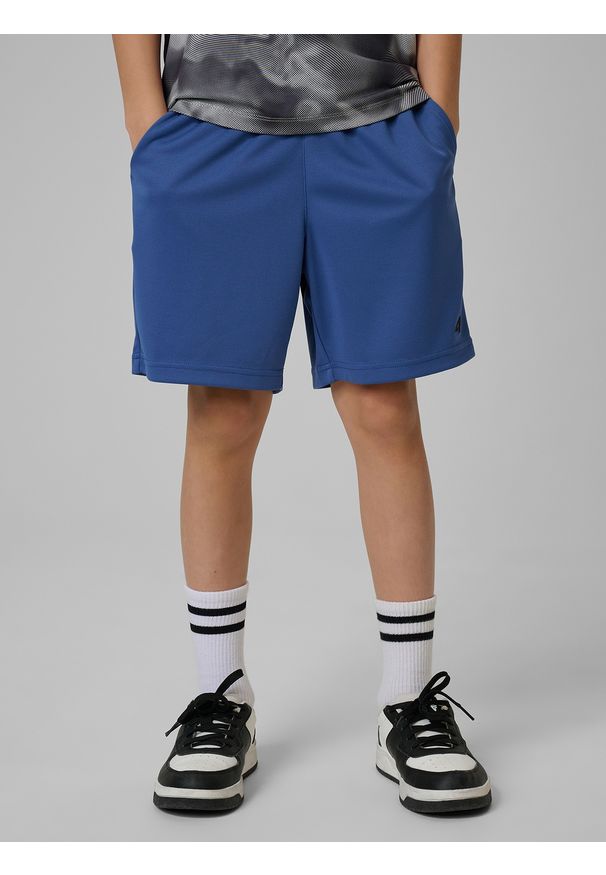 4f - 4F Spodenki sportowe szybkoschnące chłopięce - granatowe 134/140 (8-10 lat). Kolor: niebieski. Materiał: syntetyk, materiał. Sezon: lato. Styl: sportowy