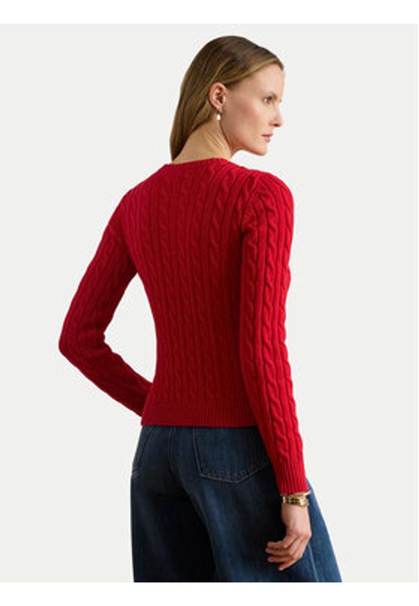 Lauren Ralph Lauren - LAUREN RALPH LAUREN Kardigan 200932225015 Czerwony Regular Fit. Kolor: czerwony. Materiał: bawełna