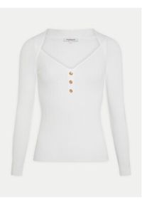 Morgan Sweter 241-MDELF Biały Slim Fit. Kolor: biały. Materiał: syntetyk #5