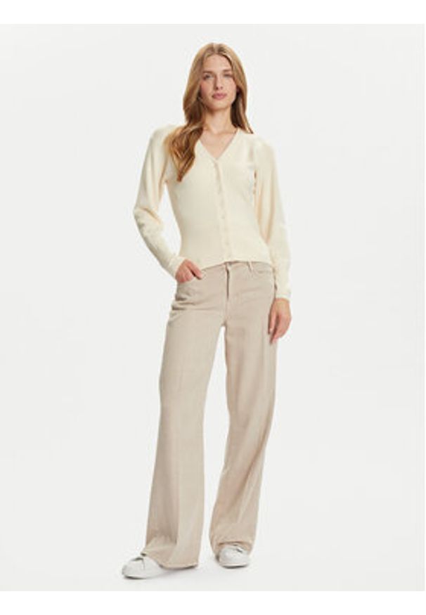 Vero Moda Kardigan Saba 10334777 Beżowy Regular Fit. Kolor: beżowy. Materiał: syntetyk