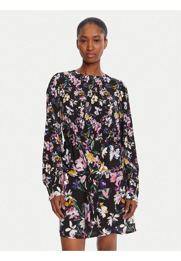 Desigual Sukienka codzienna Flor Acrilica 25WWVW09 Czarny Regular Fit. Okazja: na co dzień. Kolor: czarny. Materiał: wiskoza. Typ sukienki: proste. Styl: casual