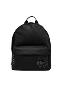 Karl Lagerfeld - KARL LAGERFELD Czarny plecak Ikon Nylon. Kolor: czarny. Materiał: nylon. Wzór: aplikacja. Styl: casual #3