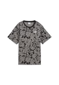 Puma - Damska koszulka ESS NATURE 2.0 Relaxed AOP PUMA Black. Kolor: czarny. Materiał: guma. Wzór: nadruk. Sport: fitness