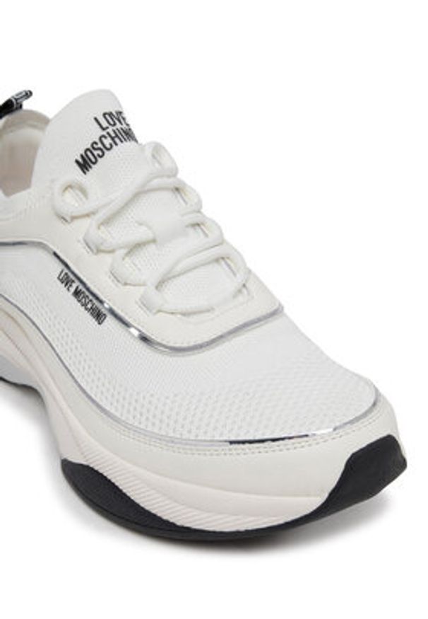 Love Moschino - LOVE MOSCHINO Sneakersy JA15475G0MIY210A Biały. Kolor: biały. Materiał: skóra