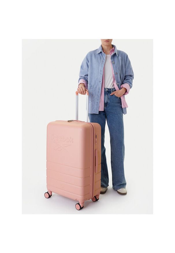 Walizka duża Reebok. Kolor: różowy