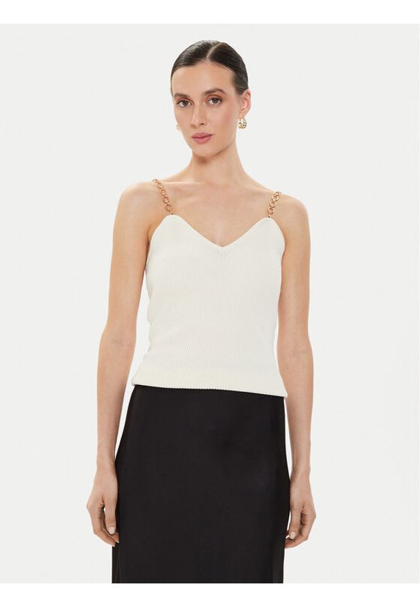 Morgan Top 241-MUSTO Écru Slim Fit. Materiał: syntetyk