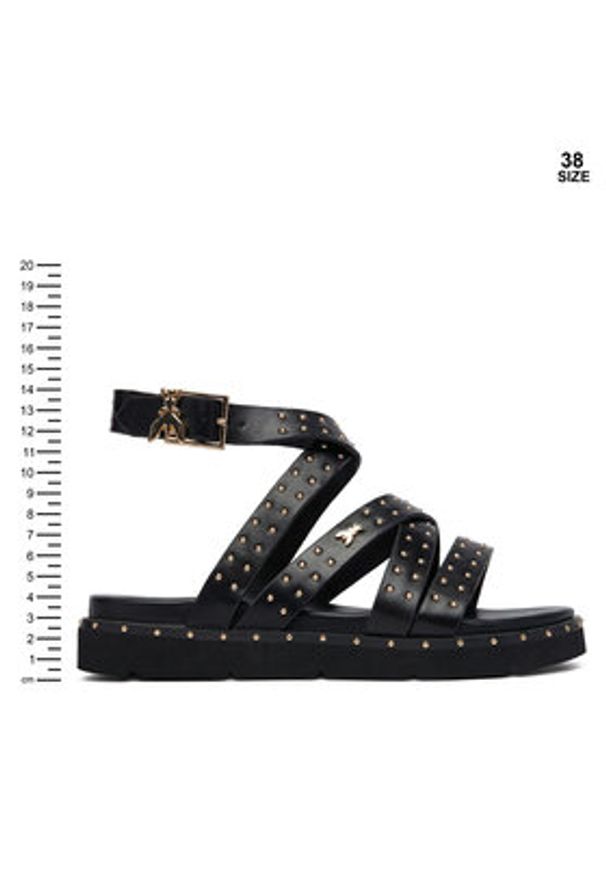 Patrizia Pepe Sandały PPJ397.31 Czarny. Kolor: czarny. Materiał: skóra