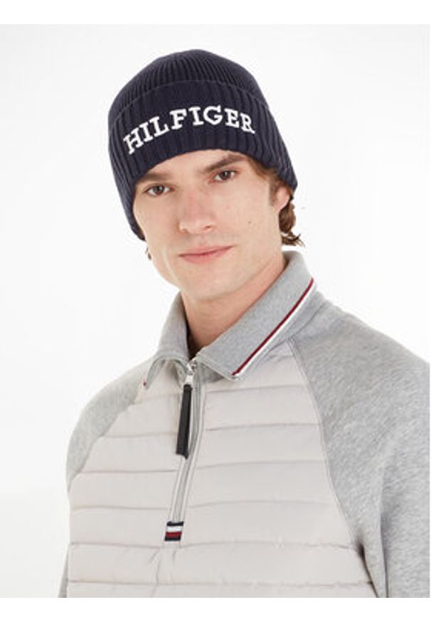 TOMMY HILFIGER - Tommy Hilfiger Czapka Monotype Beanie AM0AM11737 Granatowy. Kolor: niebieski. Materiał: bawełna