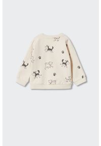 Mango Kids bluza bawełniana dziecięca Dogs kolor biały wzorzysta. Okazja: na co dzień. Kolor: biały. Materiał: bawełna. Styl: casual #4