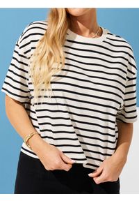 Sinsay - Koszulka boxy w paski - wielobarwny. Wzór: paski #1