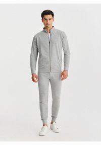 Pako Lorente - PAKO LORENTE - Szara bluza dresowa na suwak. Kolor: szary. Materiał: dresówka. Wzór: gładki #2