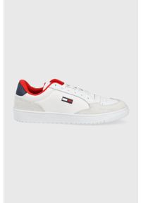 Tommy Jeans sneakersy kolor biały. Nosek buta: okrągły. Zapięcie: sznurówki. Kolor: biały. Materiał: poliester, guma