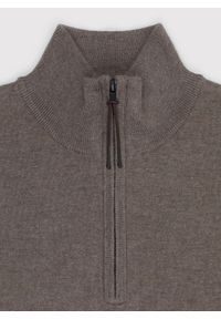 Pako Lorente - PAKO LORENTE – Brązowy sweter z rozpinaną stójką. Okazja: na co dzień. Typ kołnierza: kołnierzyk stójkowy. Kolor: brązowy, czarny. Materiał: poliester, wiskoza. Sezon: jesień. Styl: casual #5