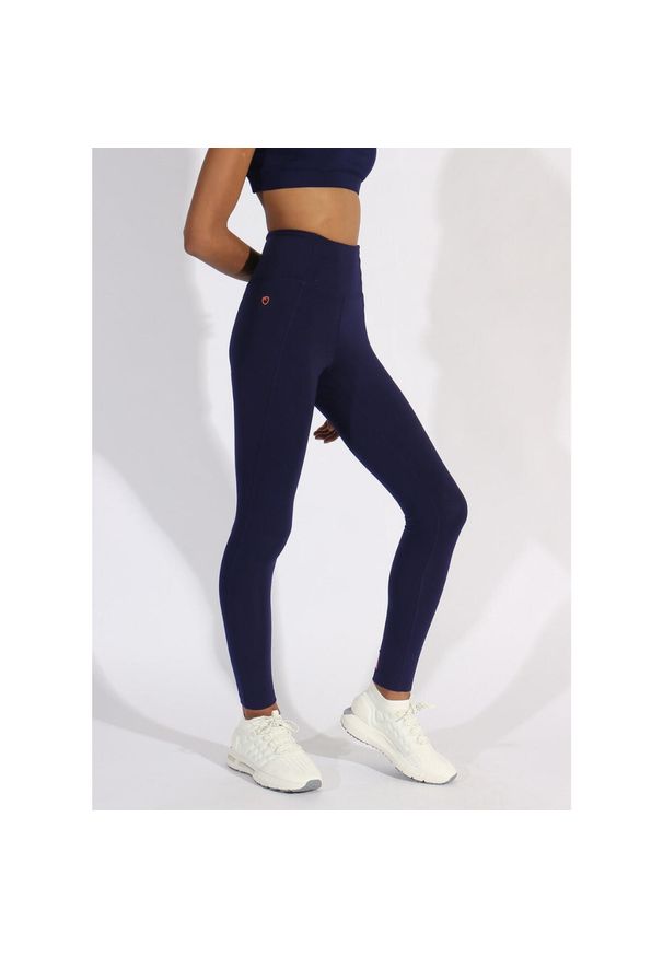 POWERLAYER - Ekologiczne legginsy damskie - Eco Navy 2XS. Kolor: niebieski. Materiał: poliester