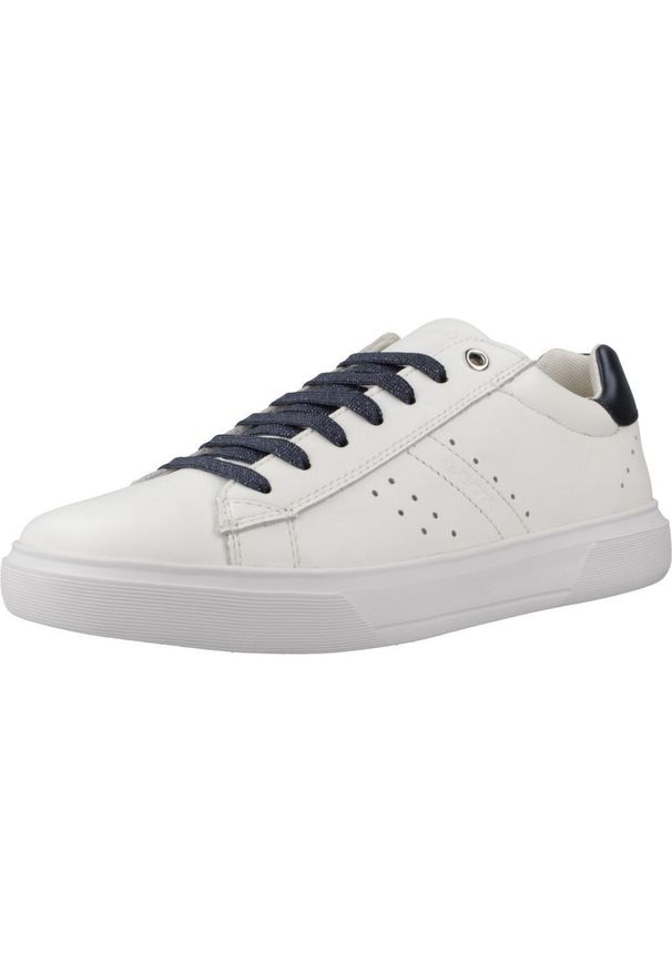 Geox - Buty GEOX J NETTUNO GIRL Biały. Kolor: biały. Materiał: tkanina, skóra. Sport: turystyka piesza