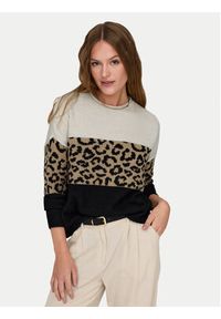 only - ONLY Sweter Jade 15294969 Beżowy Regular Fit. Kolor: beżowy. Materiał: syntetyk #7