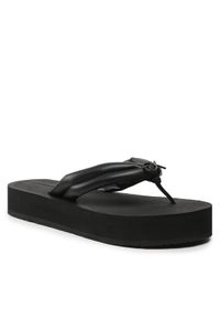 Calvin Klein Japonki Flatform Flip Flop W/Hw HW0HW1503 Czarny. Kolor: czarny. Materiał: skóra