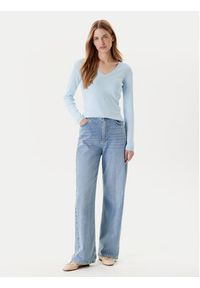 United Colors of Benetton - United Colors Of Benetton Sweter 1091D4625 Błękitny Slim Fit. Kolor: niebieski. Materiał: bawełna #5