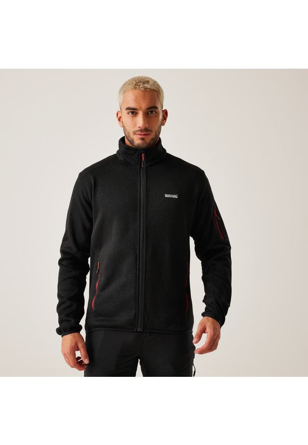 Polar turystyczny męski Newhill Regatta z suwakiem. Kolor: czarny. Materiał: polar