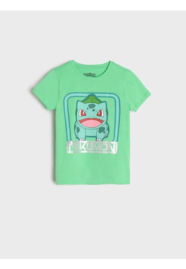 Sinsay - Koszulka Pokémon - zielony. Kolor: zielony. Materiał: bawełna. Wzór: nadruk