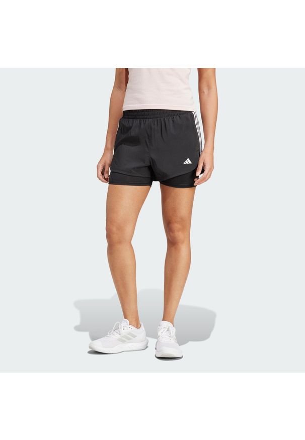 Adidas - Szorty Pacer 3-Stripes Training Woven. Kolor: czarny. Materiał: materiał. Sport: fitness