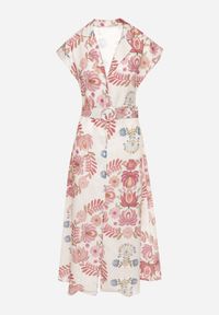 Born2be - Różowa Sukienka z Wiskozą o Koszulowym Kroju z Paskiem z Klamrą Nitasiela. Okazja: na co dzień. Typ kołnierza: dekolt w kształcie V. Kolor: różowy. Materiał: wiskoza. Długość rękawa: krótki rękaw. Typ sukienki: koszulowe. Styl: klasyczny, casual #6