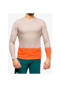 Bluza rowerowa męska POC MTB Pure LS Jersey. Kolor: beżowy, pomarańczowy, żółty, wielokolorowy. Materiał: jersey