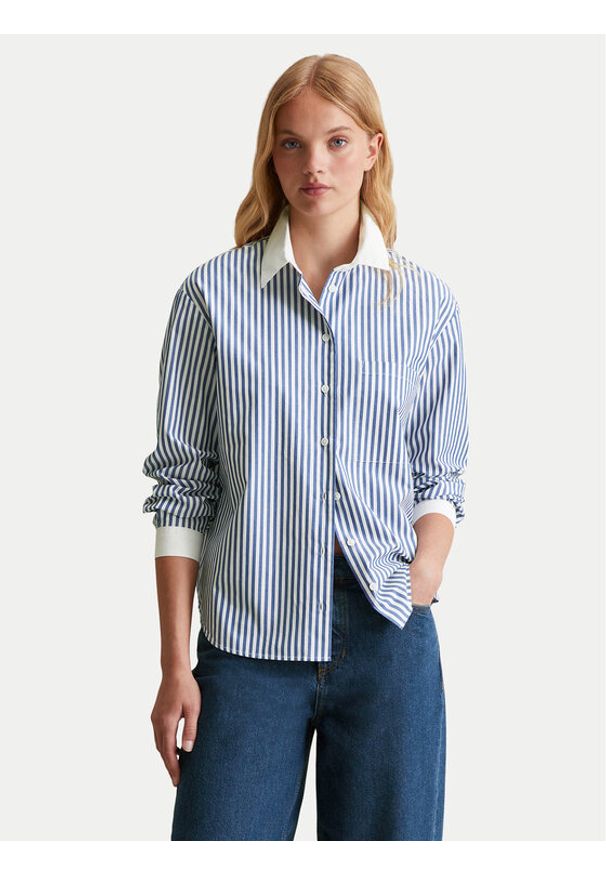 Marc O'Polo Denim Koszula 500 0006 774 Niebieski Regular Fit. Typ kołnierza: polo. Kolor: niebieski. Materiał: bawełna